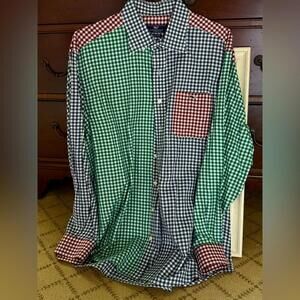 Vineyard Vines Classic Tucker Shirt multicolor gingham check button down shirt L